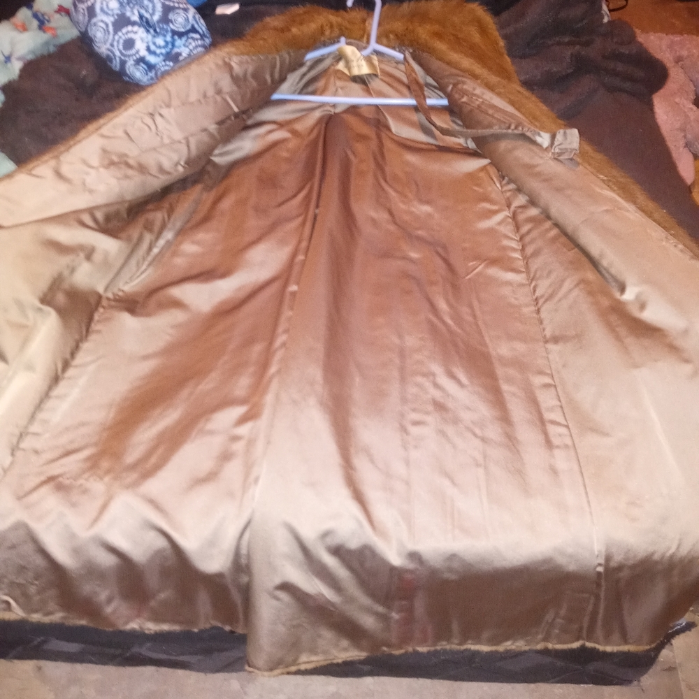 Heavy vintage mink coat in camel